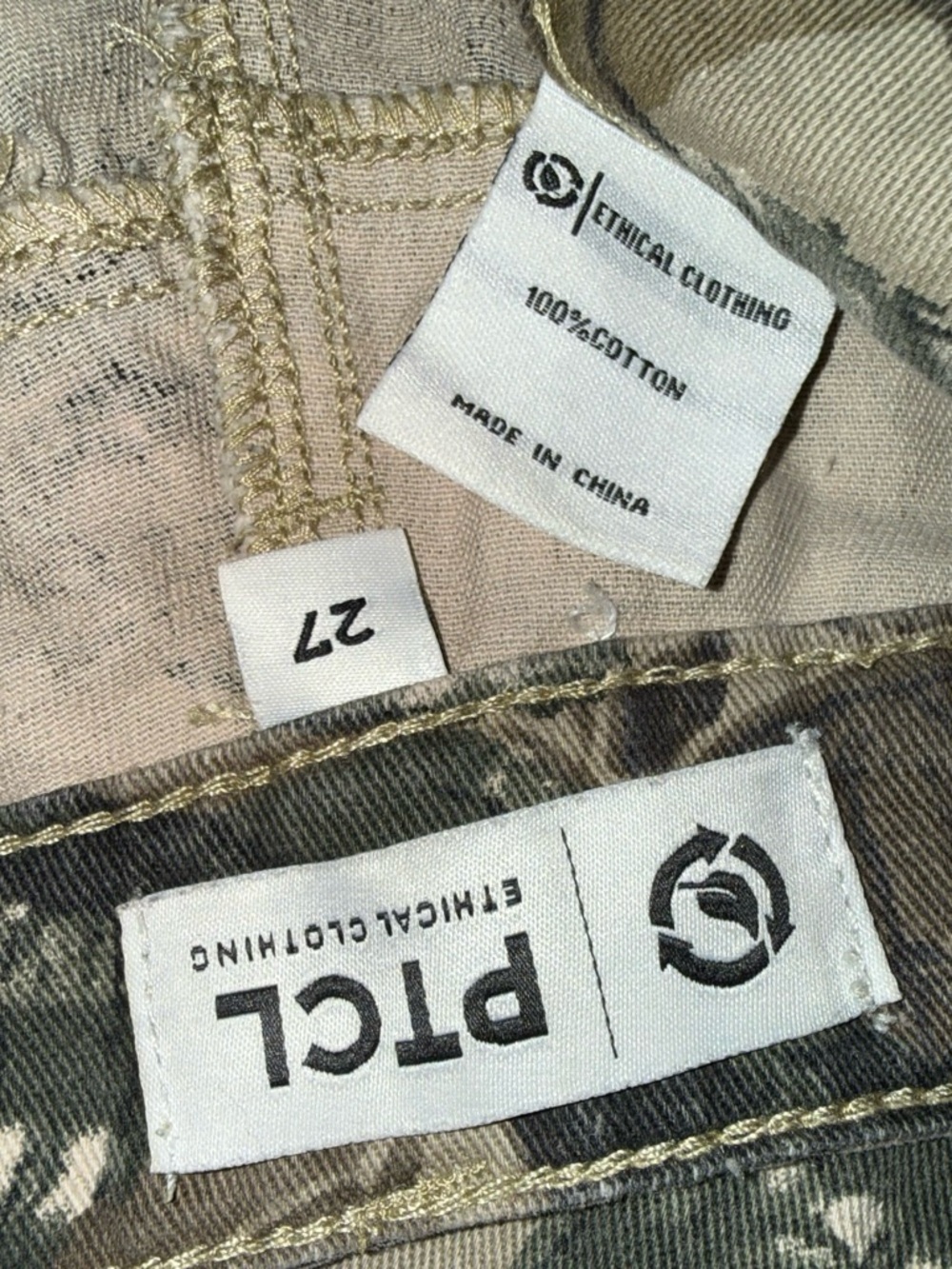 TCL Camouflage Cotton Cargo Pants in Beige and Olive - Picture 2 of 8